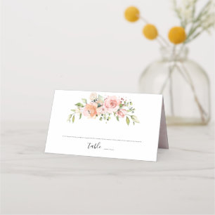 Carte De Placement Mariage botanique moderne des fleurs de rose paste