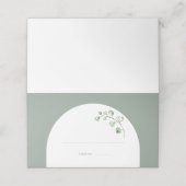 Carte De Placement Mariage botanique moderne Sage Green Arch (Extérieur déplié)