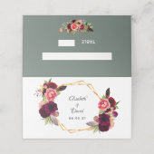 Carte De Placement Mariage bourgogne vert Sage (Extérieur déplié)