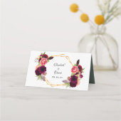 Carte De Placement Mariage bourgogne vert Sage (Devant)