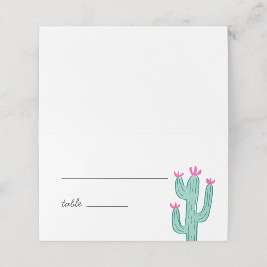 Carte De Placement Mariage Cactus moderne (Extérieur déplié)