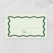 Carte De Placement Mariage Cadre Moderne Vert Ondulé (Devant)