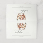 Carte De Placement Mariage campagnard Brown de poulets Numéro de tabl (Extérieur déplié)