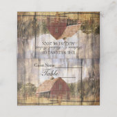 Carte De Placement Mariage campagnard de la grange rouge ouest du boi (Extérieur déplié)