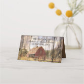 Carte De Placement Mariage campagnard de la grange rouge ouest du boi (Dos)