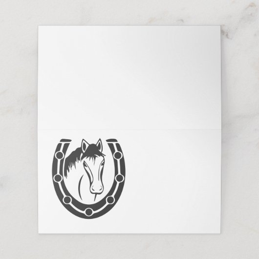Carte De Placement Mariage campagnard Horse Horseshoe Ouest (Extérieur déplié)