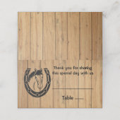 Carte De Placement Mariage campagnard Horse Horseshoe Western Brown W (Extérieur déplié)