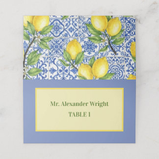 Carte De Placement Mariage Carreau Sicilien & Citron