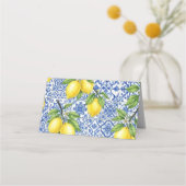 Carte De Placement Mariage Carreau Sicilien & Citron (Dos)