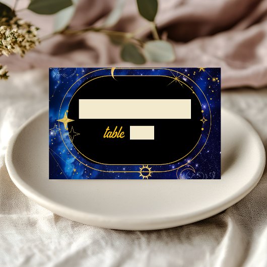 Carte De Placement Mariage céleste bleu élégant