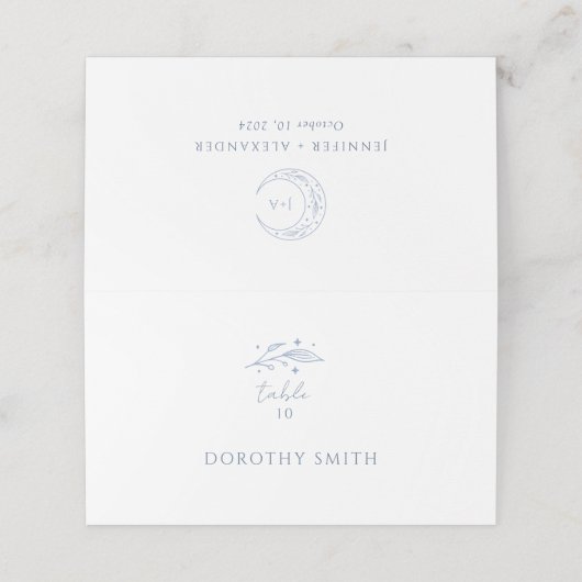 Carte De Placement Mariage céleste Boho (Extérieur déplié)