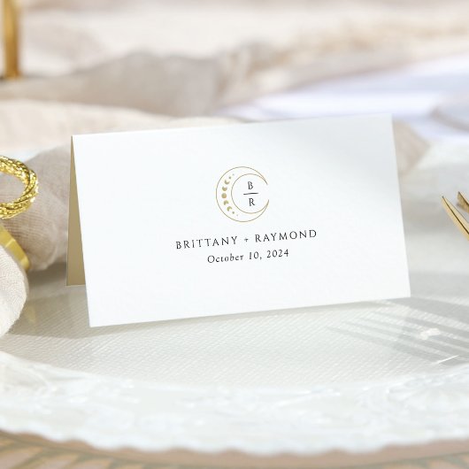 Carte De Placement Mariage céleste de la lune d'or