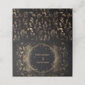 Carte De Placement Mariage céleste d'or noir mystique (Extérieur déplié)