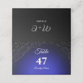 Carte De Placement Mariage céleste Pleine lune et étoiles Bleu de min (Extérieur déplié)