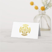 Carte De Placement Mariage celtique Faux Gold Celtic Knot Cross (Dos)