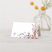 Carte De Placement Mariage champêtre chic moderne avec fleurs sauvage (Devant)