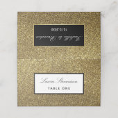 Carte De Placement Mariage chic noir et or (Extérieur déplié)