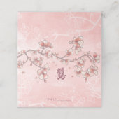 Carte De Placement Mariage chinois à deux fleurs de pêche (Extérieur déplié)