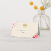 Carte De Placement Mariage chinois beige moderne Double bonheur (Devant)