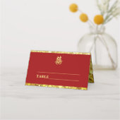 Carte De Placement Mariage chinois double coeur bonheur formel rouge (Devant)