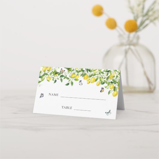 Carte De Placement Mariage citron (Devant)