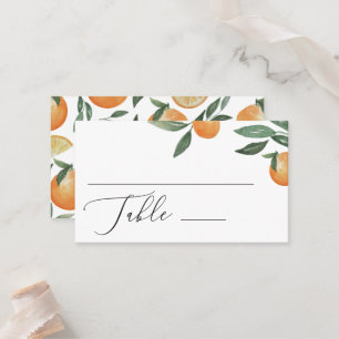 Carte De Placement Mariage Citron Extérieur Orange d'Été à l'Aquare