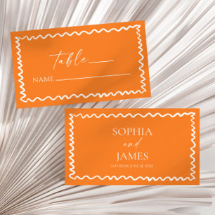 Carte De Placement Mariage Citron Ondulé Fantaisiste Orange