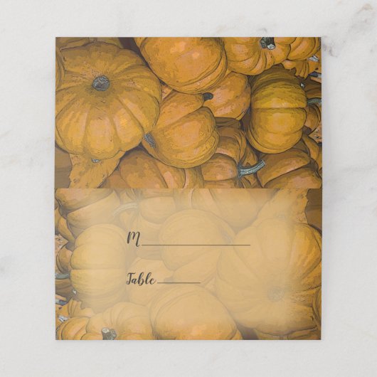 Carte De Placement Mariage Citrouille d'Orange (Extérieur déplié)