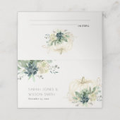 Carte De Placement Mariage Citrouille Succulent de l'or bleu-bleu-gri (Extérieur déplié)