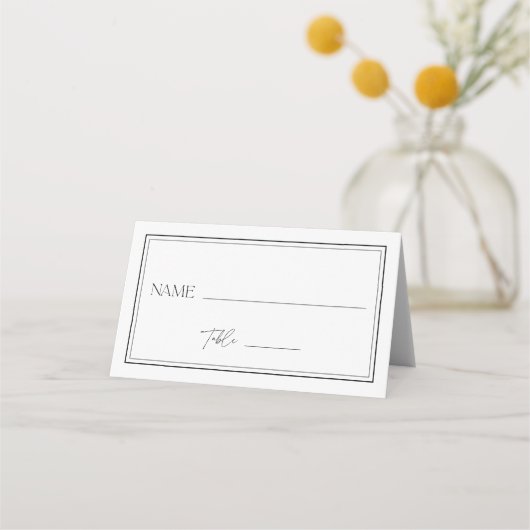 Carte De Placement Mariage civil noir et blanc (Devant)