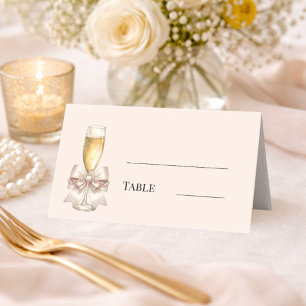 Carte De Placement Mariage civil Prosecco noeud rose Fête de mariage