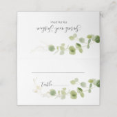 Carte De Placement Mariage Classique avec Feuillage de Eucalyptus Ver (Extérieur déplié)