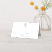 Carte De Placement Mariage Classique avec Hydrangeas Bleues (Devant)