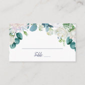 Carte De Placement Mariage classique de fleurs blanches (Devant)