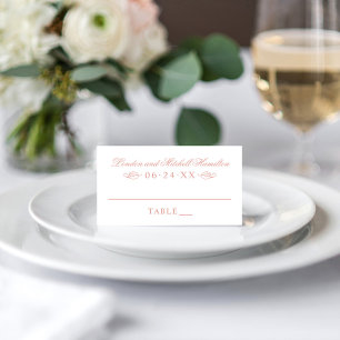 Carte De Placement Mariage Classique Élégant Monogramme Or Rose