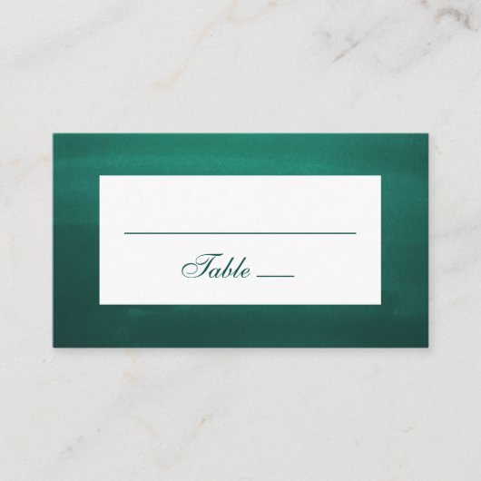 Carte De Placement Mariage classique Emerald. Vert moderne élégant (Devant)