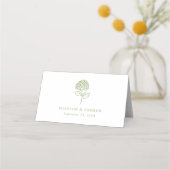Carte De Placement Mariage Classique Hydrangea Vert Olive (Dos)