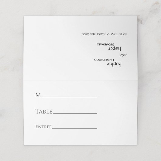 Carte De Placement Mariage classique moderne (Extérieur déplié)