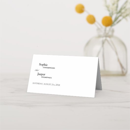 Carte De Placement Mariage classique moderne (Dos)