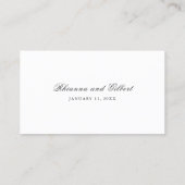 Carte De Placement Mariage Classique Noir et Blanc Intemporel (Dos)