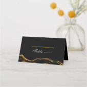 Carte De Placement Mariage classique noir et or (Devant)