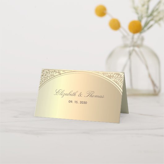 Carte De Placement Mariage Classique Or  (Dos)