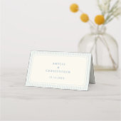 Carte De Placement Mariage Classique Rayures Bleu Clair (Dos)
