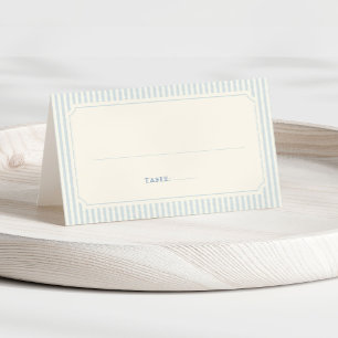 Carte De Placement Mariage Classique Rayures Bleu Clair