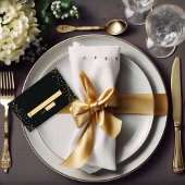 Carte De Placement Mariage Confetti de Parties scintillant Noir d'or