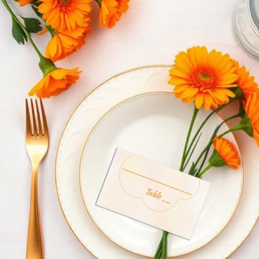 Carte De Placement Mariage Coucher de Soleil Orange
