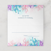 Carte De Placement Mariage couleur corail Reef aquarelle (Extérieur déplié)