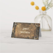 Carte De Placement Mariage d'affaires Steampunk Noir (Dos)