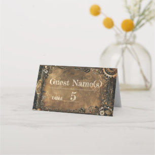 Carte De Placement Mariage d'affaires Steampunk Noir