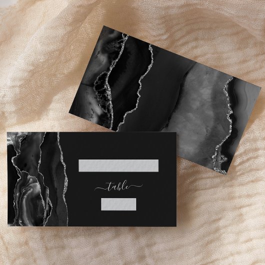 Carte De Placement Mariage d'âge d'argent noir Escort